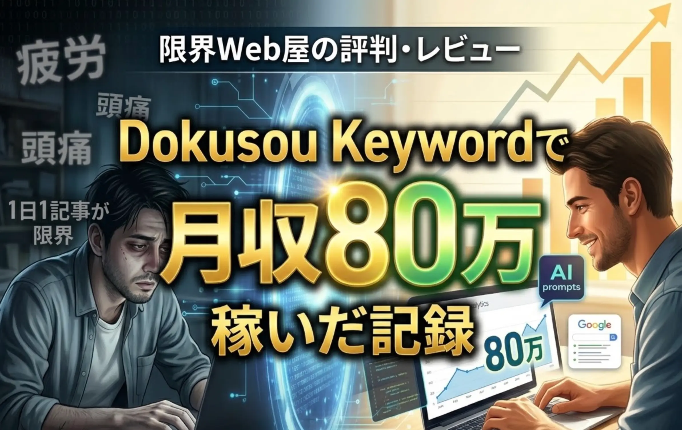 Dokusou Keywordの評判！副業ブログで月収80万稼いだ記録
